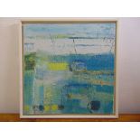 Teresa Pemberton framed oil on canvas titled Sea Strata, monogrammed bottom right, 50.5cm x 50.5cm