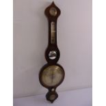 An Edwardian mahogany cased mercury banjo barometer