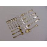 A quantity of mixed silver flatware to include spoons, forks and condiment spoons