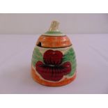 Clarice Cliff Bizarre honey pot with pull off cover