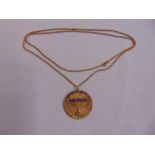 14ct yellow gold pendant on a gold chain, approx total weight 16.7g