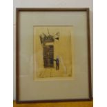 Peter Brook (1927-2009) framed and glazed signed limited edition print depicting a trolley bus