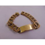 9ct yellow gold identity bracelet, approx total weight 63.9g