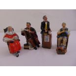 Four Royal Doulton figurines The Professor HN2281, The Bachelor HN2319, The Judge HN2443 and The