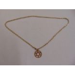 9ct yellow gold Star of David pendant on a 9ct gold chain, approx total weight 6.8g
