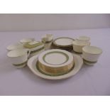 Royal Doulton Rondelay teaset to include plates, cups, saucers, a cake plate, sugar bowl and milk