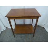 A mahogany rectangular hall table with cross-banded border and satinwood inlay