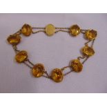 A Victorian gold and citrine necklace, approx total weight 59.7g