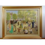 Pamela Cornell framed oil on canvas titled Sunlight in the Square, signed and dated bottom right