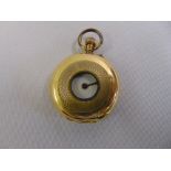14ct yellow gold ladies half hunter pocket watch, approx total weight 22.5g