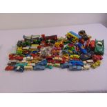 A quantity of playworn diecast to include Dinky and Corgi