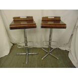 A pair of bentwood and chrome bar stools