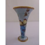 A Carltonware lustreware vase of trumpet form decorated with birds and flowers, marks to the base