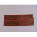 Four Chinese rectangular panels carved with figures