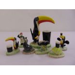 A quantity of Carltonware Guinness figurines to include toucans ,an ostrich, a tortoise, a seal