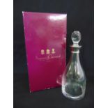 Aspreys & Garrard glass decanter with silver collar and drop stopper in original packaging