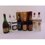 A quantity of alcohol to include Champagne, gin, vodka, cognac and port (8)