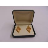 A pair of 18ct yellow gold and diamond earrings, approx total weight 10.6g