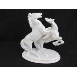 Kerhmos Wien blanc de chine figural group of Lipizzaner stallions, marks to the base