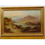 J. Barclay (Horace Hammond) framed oil on canvas of a Highland scene with farm animals in the