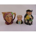 Three character jugs to include Royal Doulton, Carltonware and Avonware