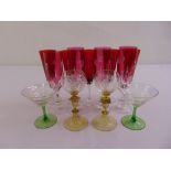 A quantity of coloured glasses some by Murano (13)