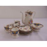 Shelley coffee set to include coffee pot, cups, saucers, milk jug and sugar bowl (13)