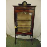 An Edwardian rectangular mahogany glazed display cabinet on four outswept legs