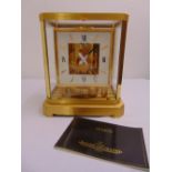Jaeger LeCoultre rectangular Atmos clock white enamel dial with Roman numerals to include original
