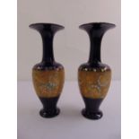A pair of Doulton Slater baluster vases marks to the base