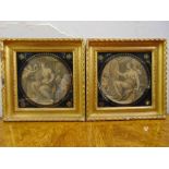 A pair of early 19th century framed and glazed classical Bartolozzi style prints, 17.5 x 17.5cm