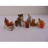 Six ceramic figurines of animals to include Beswick, Wade and Hutschenreuther