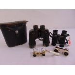 Two pairs of racing binoculars and two pairs of opera glasses