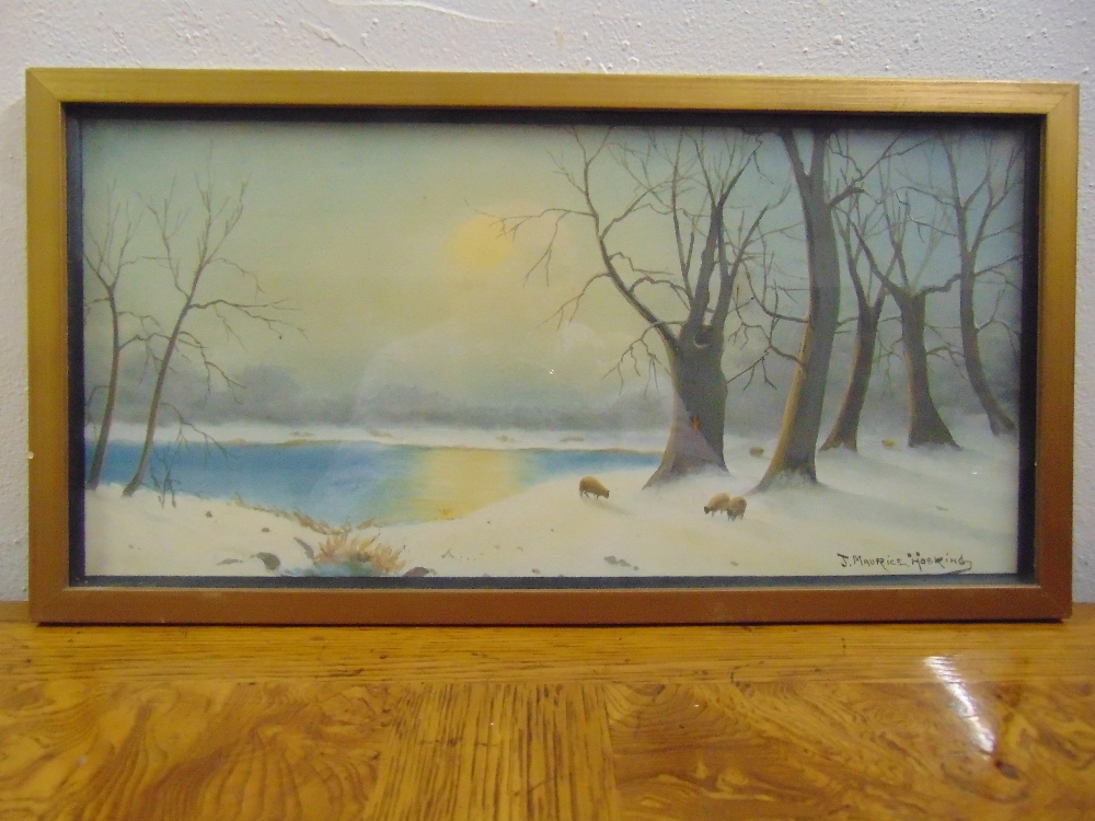 J Maurice Hoskings framed and glazed watercolour of ships at sea and a framed a glazed watercolour - Image 2 of 2