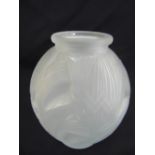 Pierre D'Aresn a globular frosted glass vase