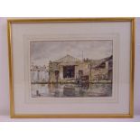 John Godden framed and glazed watercolour titled Canal Bank, signed bottom right, labels to verso,