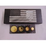 John Fitzgerald Kennedy limited edition four gold proof coins in fitted case, 11/12, approx total