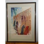 Salvador Dali framed and glazed limited edition polychromatic lithograph 112/190 of figures at the