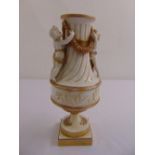 Capodimonte blanc de chine vase with applied putti figurines and gilded metal mounts