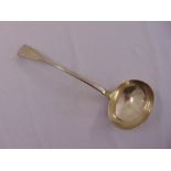 A George IV silver soup ladle, fiddle pattern, London 1824