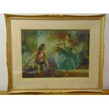 William Russell Flint framed and glazed of Eve & Yasim signed bottom right and with blind stamp,