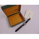 Rolex 18ct white gold ladies Cellini watch with original black leather strap and buckle with box and
