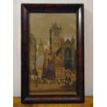 Edward W. Sharland framed and glazed polychromatic etching of a cathedral, signed bottom left, 44