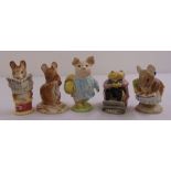 Five Royal Albert Beatrix Potter figurines to include Mr Jackson, No More Twist, Tailor of
