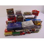 A quantity of diecast to include Corgi cars, trucks, Original Omnibus, two plastic model kits and