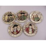 Five Royal Doulton character plates to include The Mayor, The Hunting Man, The Parson, Falconer