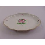 Herend shaped oval dish decorated with floral sprays and gilded border