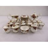 Royal Albert Old Country Roses tea set to include cups, saucers, milk jug, sugar bowl, two