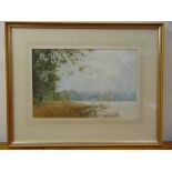 Roy Perry framed and glazed watercolour titled Summers Day Ruislip, signed bottom right, 24.5 x