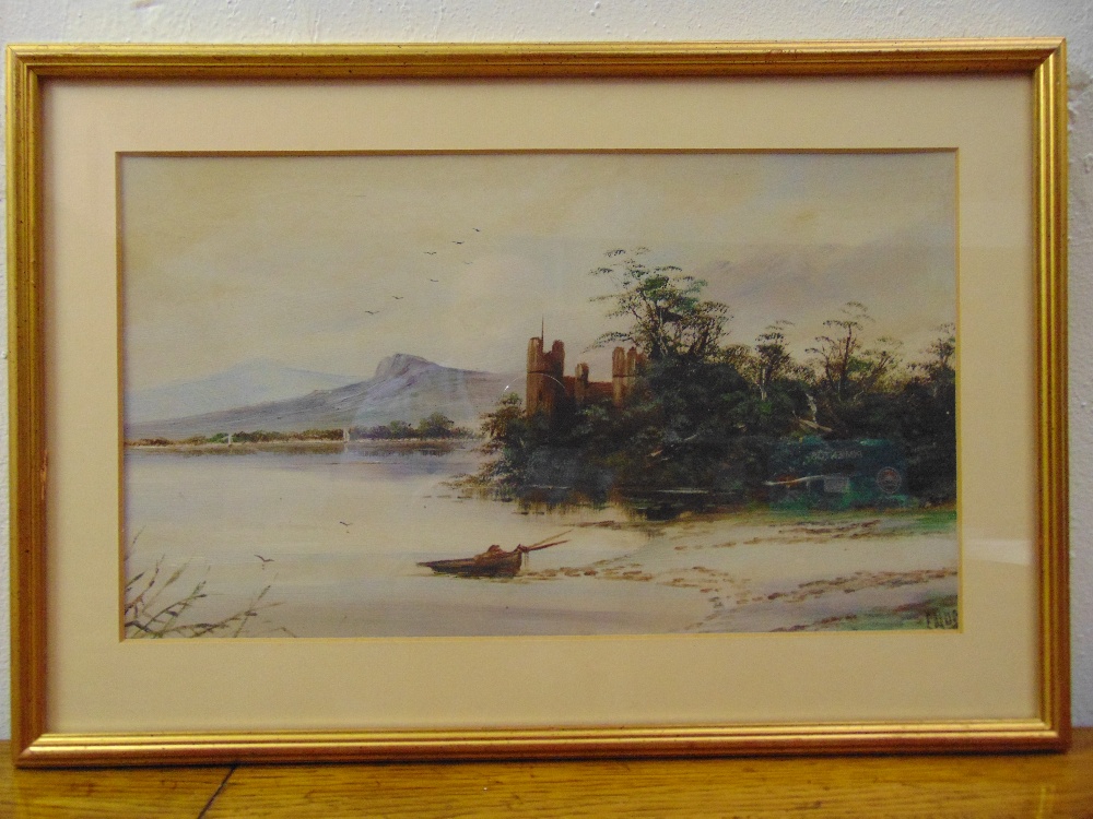 E. Mann a pair of framed and glazed watercolours of Scottish loch scenes, 21.5 x 37cm